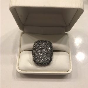 Black Diamond Cluster Ring